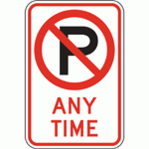 No Parking Any Time with Symbol Sign