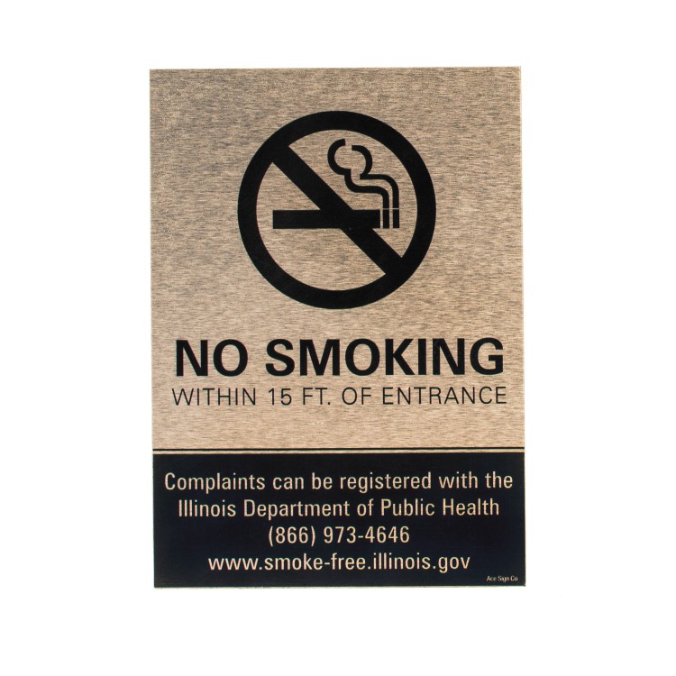 Brushed Aluminum No Smoking Sign 5