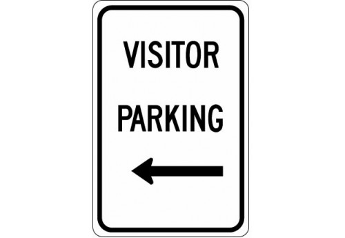 Visitor Parking with Left Arrow Sign