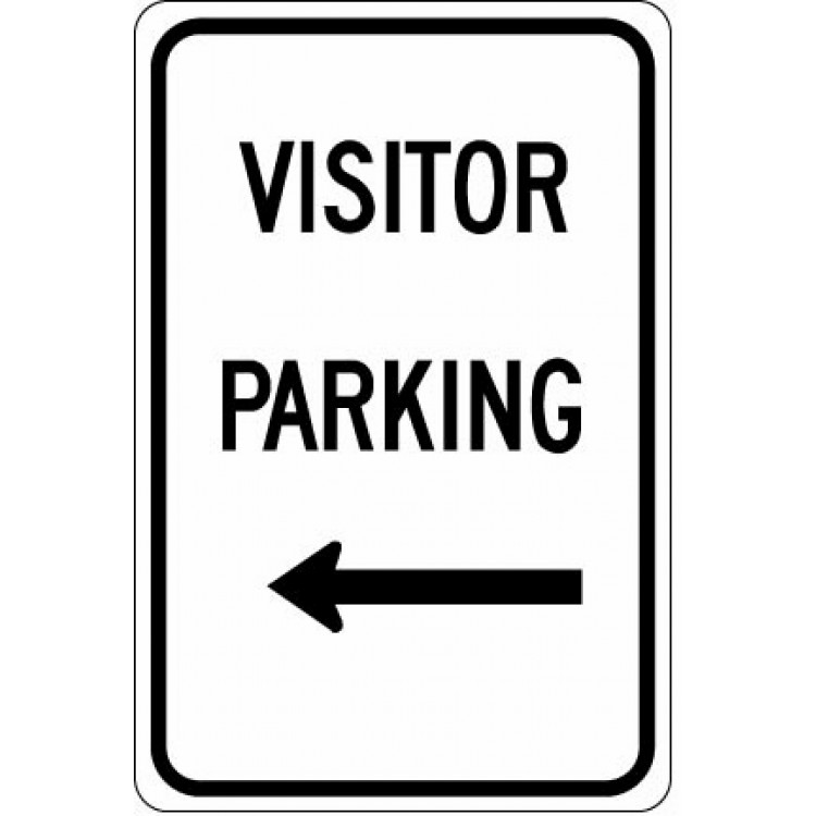 Visitor Parking with Left Arrow Sign