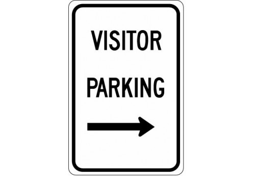 Visitor Parking with Right Arrow Sign