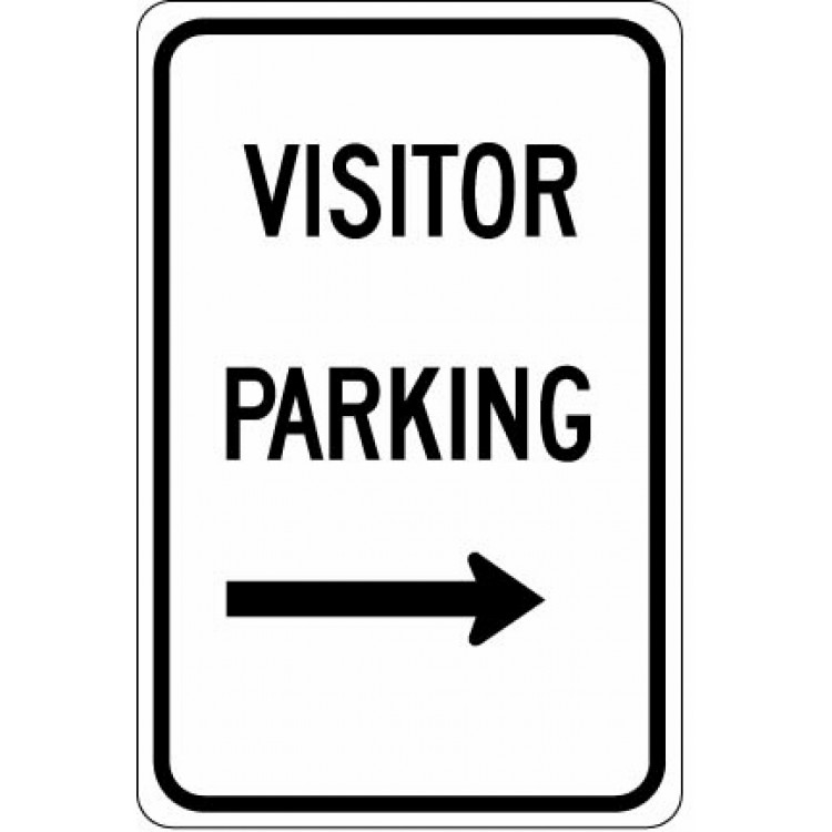 Visitor Parking with Right Arrow Sign